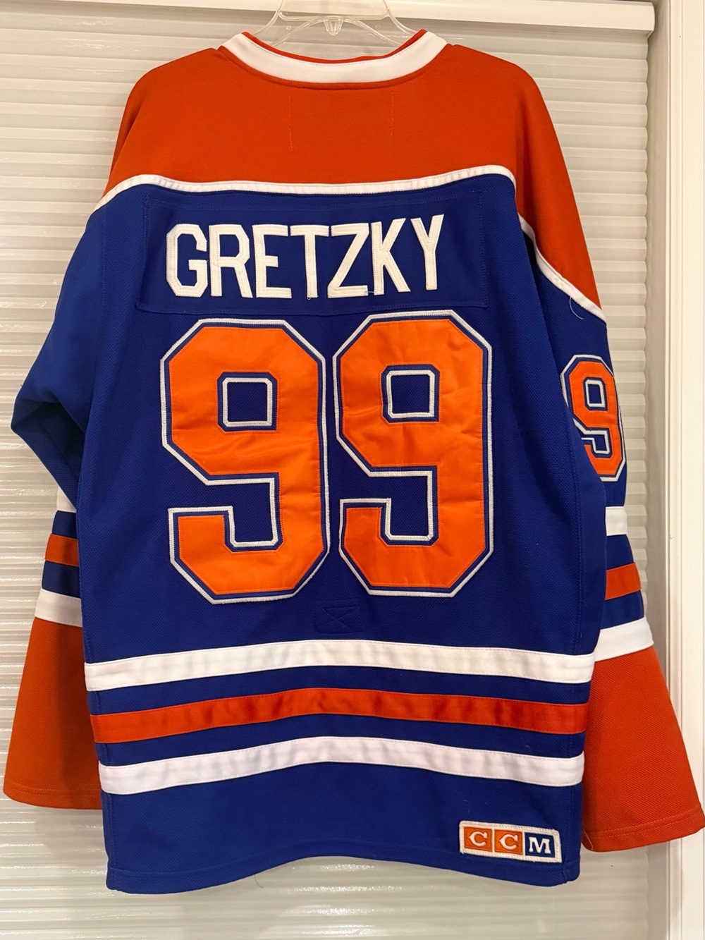 Vtg CCM Edmonton Oilers Wayne Gretzky Jersey #99 Blue Hockey Captain Size 52